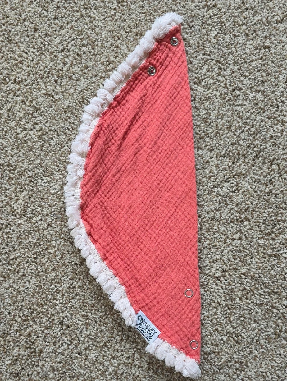 Bandana Style Bib - Blue, Green, Coral - Charley Charles - Cotton Muslin